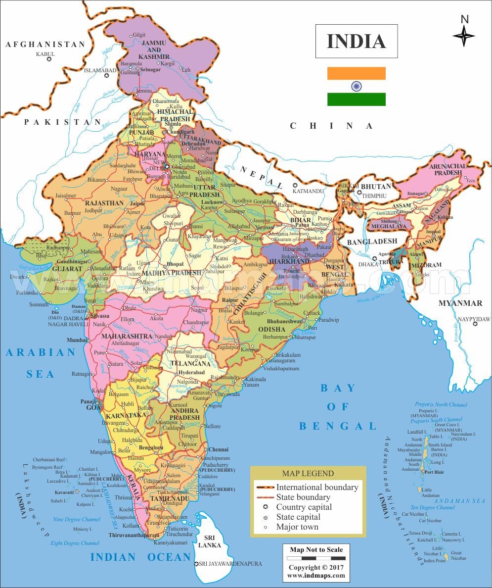 mapa da Índia