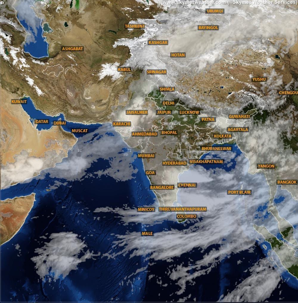Índia satélite mapa do tempo