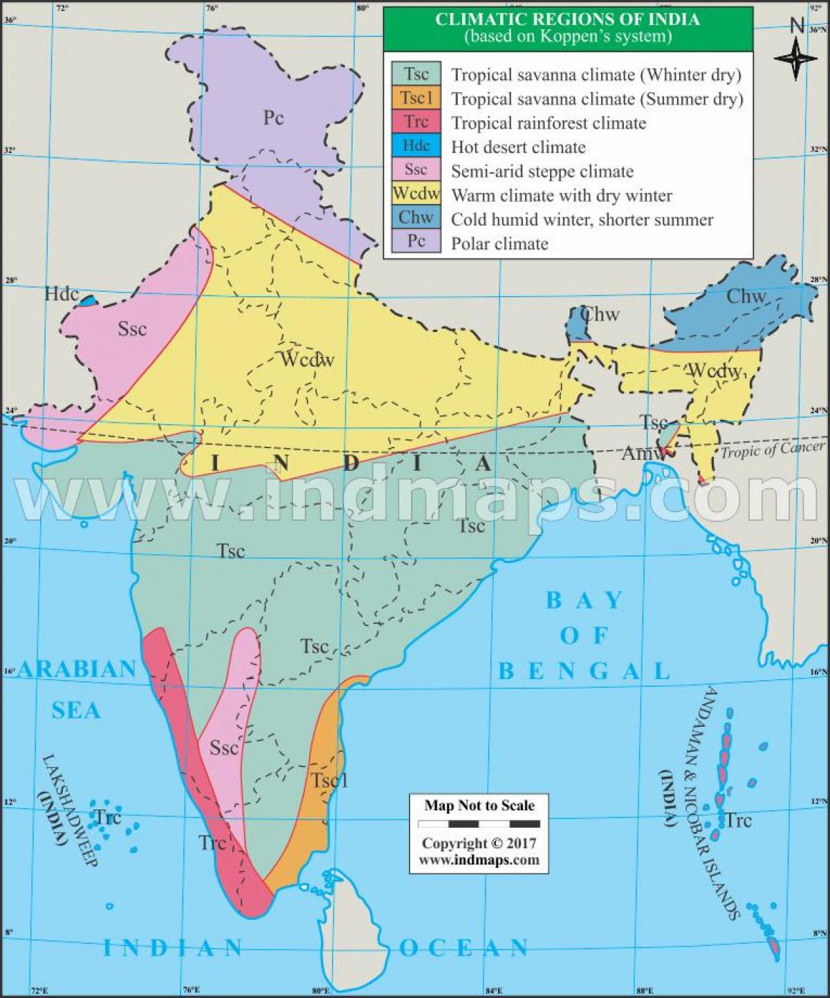 Климатические зоны индии карта
