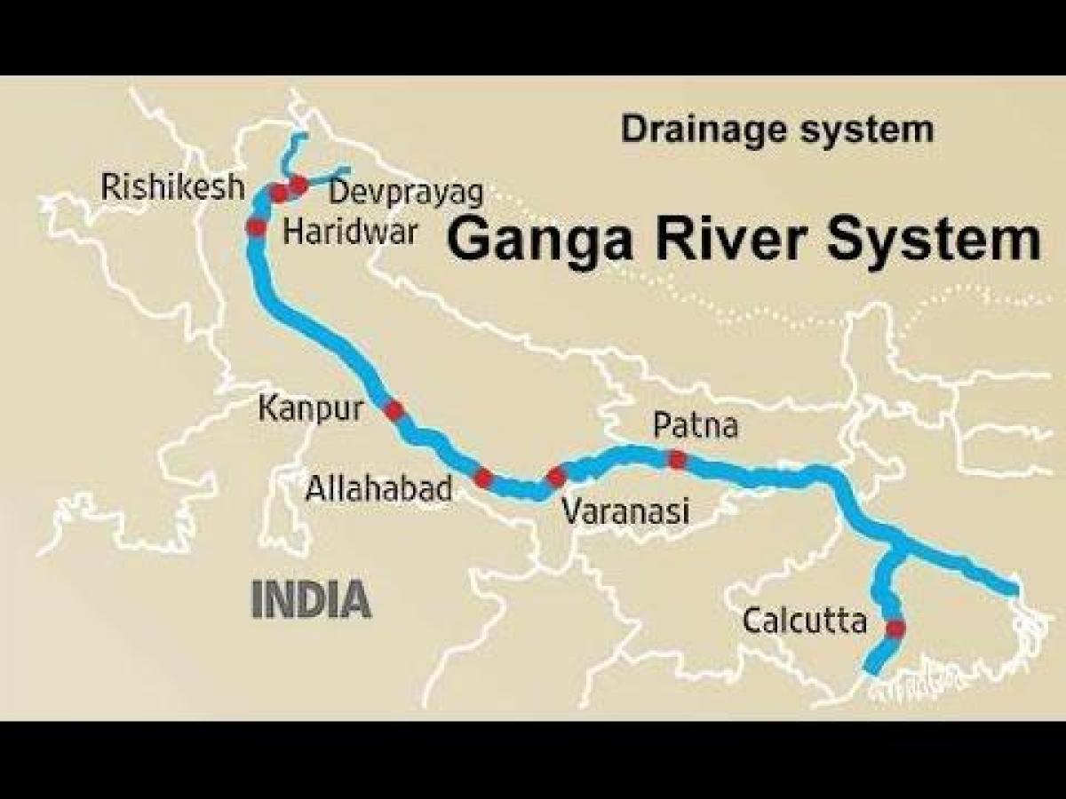 Rio Ganges Mapa Em Hindi 