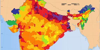 Densidade populacional mapa da Índia