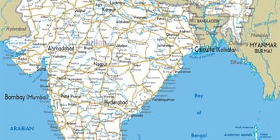 Índia estrada mapa