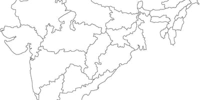 Índia políticos mapa de contorno