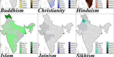 Mapa da Índia religião
