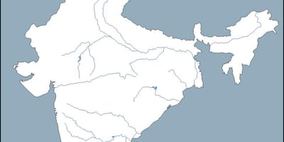 Índia rio mapa de contorno