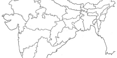 Mapa político da Índia em branco