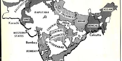 Mapa da Índia antes de 1947