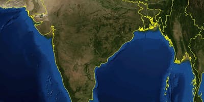 Mapa da Índia por satélite
