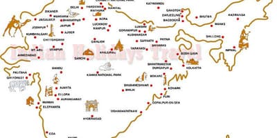 Mapa de viagens Índia