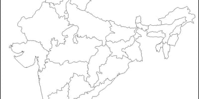 Mapa da Índia em branco