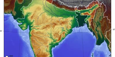 Índia mapa topográfico