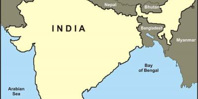 Índia mapa com as fronteiras